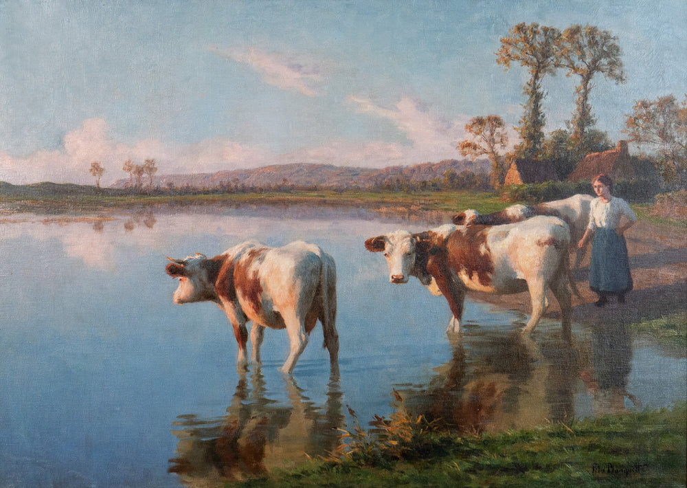 Cows in a Stream by Félix Planquette
