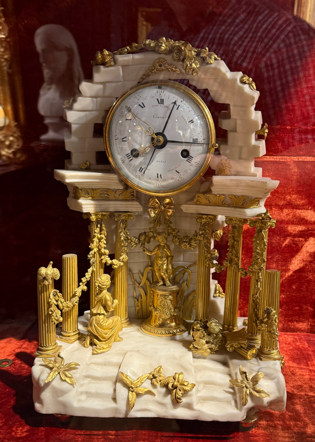 18th Century Mantel Clock with Allegorical Ruins