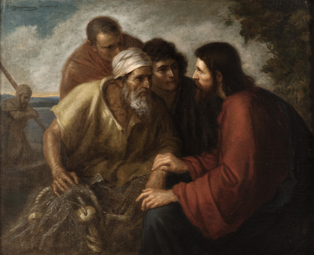 Christ with the Fisherman by Ernst Zimmerman