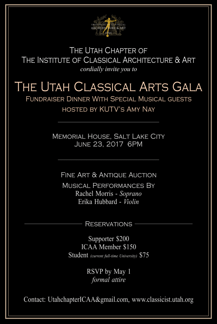 Reserve A Seat at the Utah Classical Arts Gala