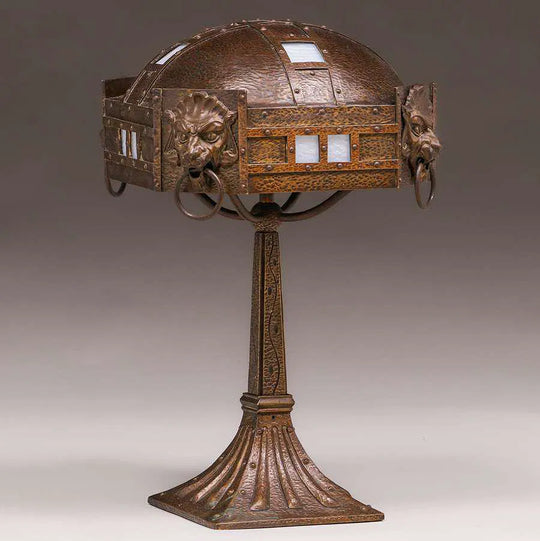 Arts and Crafts Hammered Copper Table Lamp