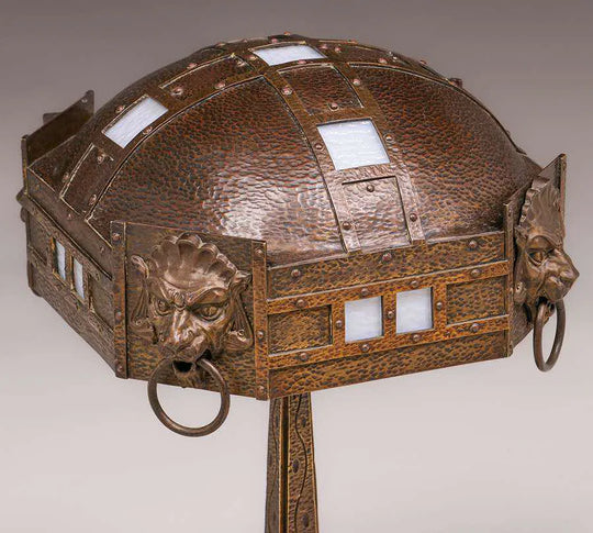 Arts and Crafts Hammered Copper Table Lamp