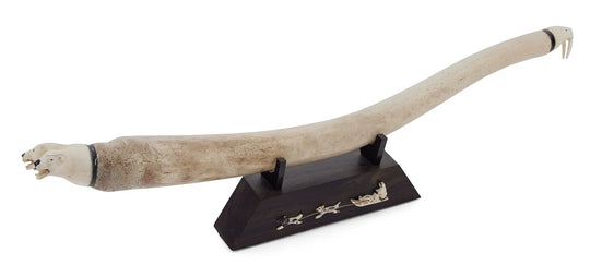 Eskimo Oosik with Carved Ivory End Caps