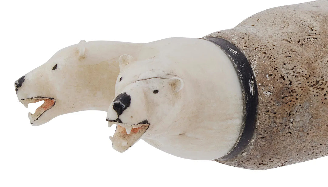 Eskimo Oosik with Carved Ivory End Caps