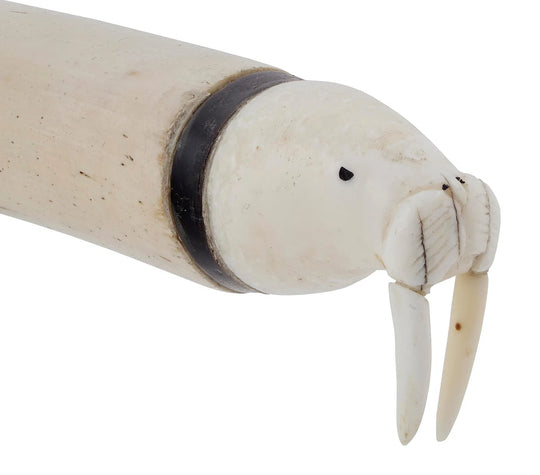 Eskimo Oosik with Carved Ivory End Caps