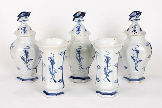 Dutch Delft Five-Piece Garniture