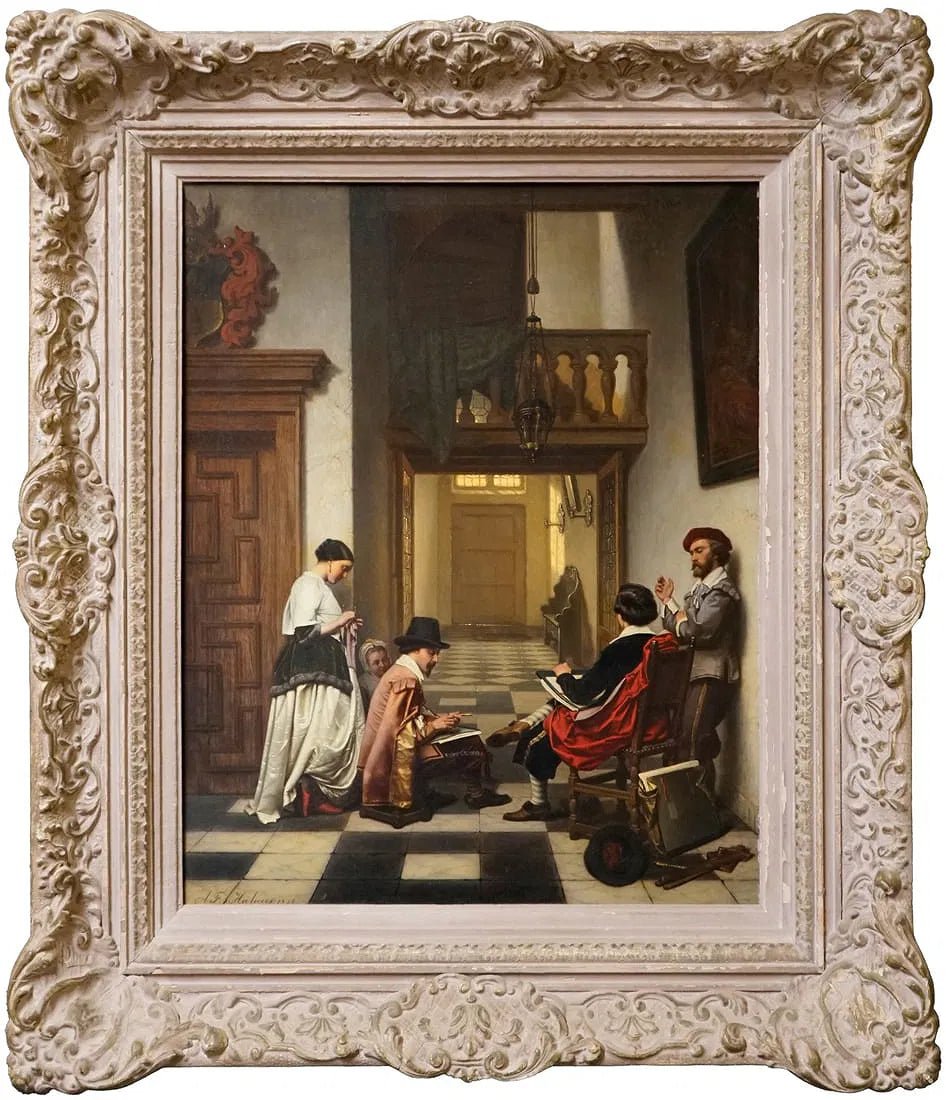 Artists Sketching in an Interior (1856) by Gustaaf A. F. Heyligers