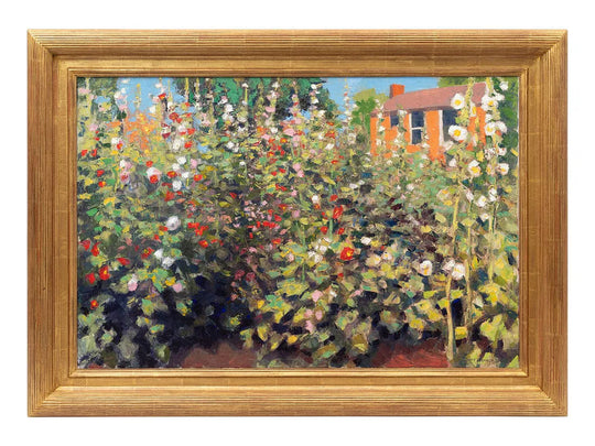 Santa Fe Hollyhocks by Gary Ernest Smith