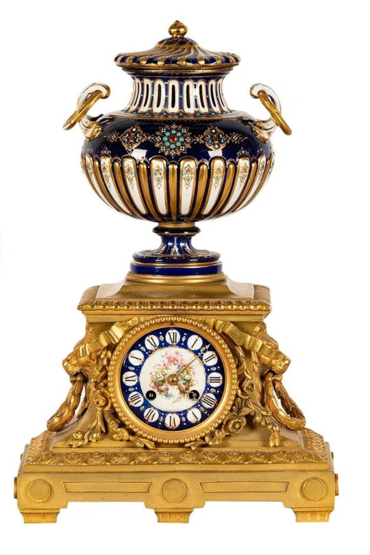 French Ormolu and Porcelain Mantel Clock