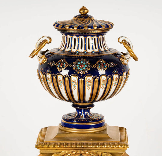 French Ormolu and Porcelain Mantel Clock