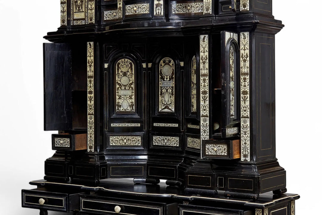Italian Baroque-Style Cabinet with Architectural Inlay