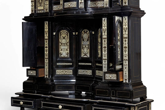 Italian Baroque-Style Cabinet with Architectural Inlay