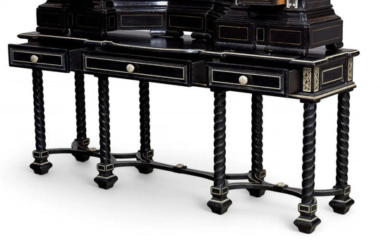 Italian Baroque-Style Cabinet with Architectural Inlay