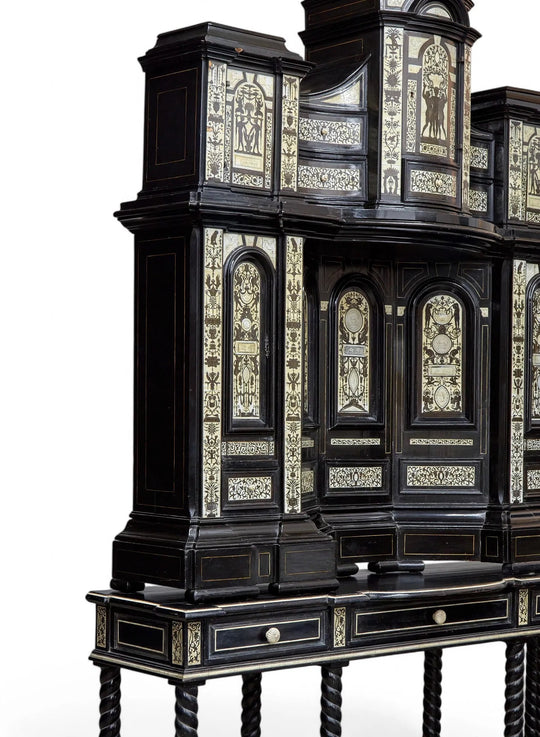 Italian Baroque-Style Cabinet with Architectural Inlay