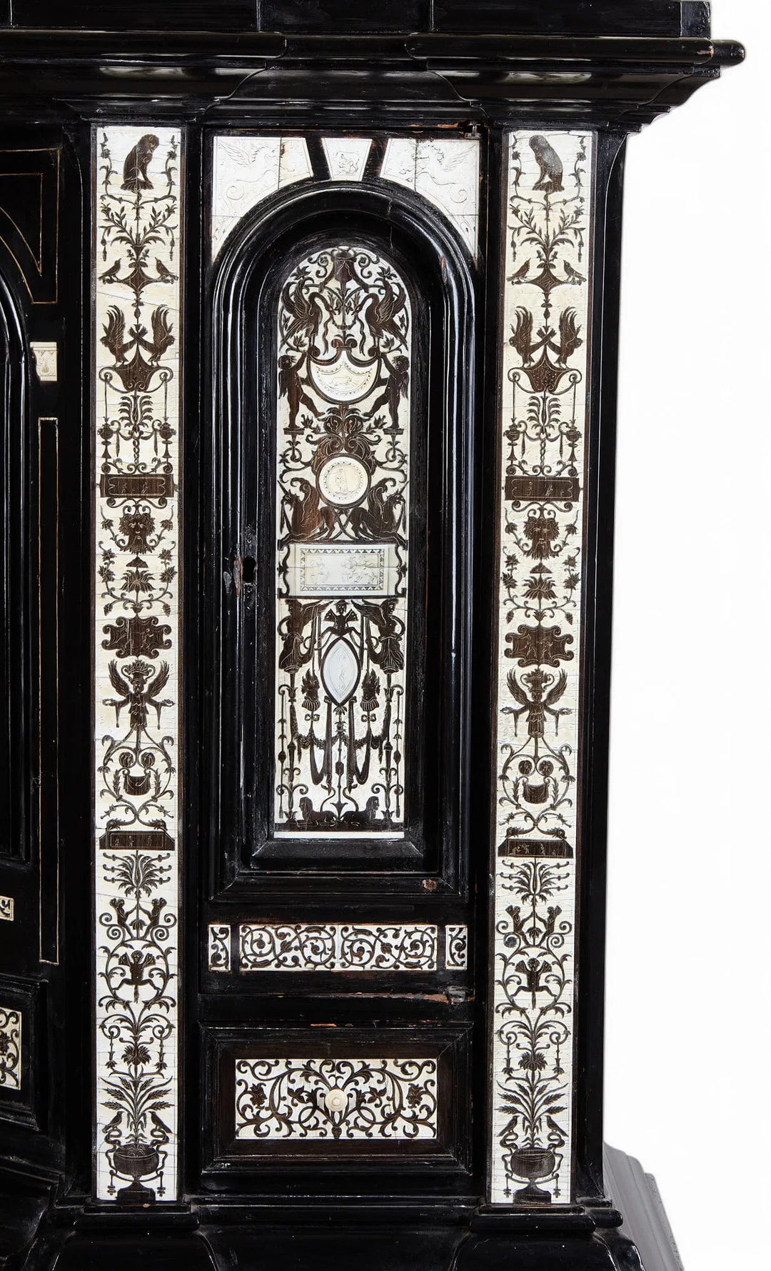 Italian Baroque-Style Cabinet with Architectural Inlay
