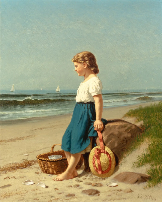 Young Girl at Seashore by Samuel S. Carr