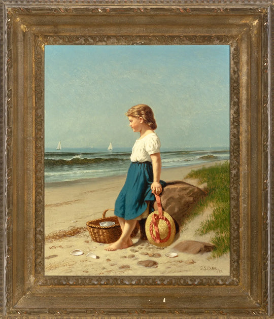 Young Girl at Seashore by Samuel S. Carr