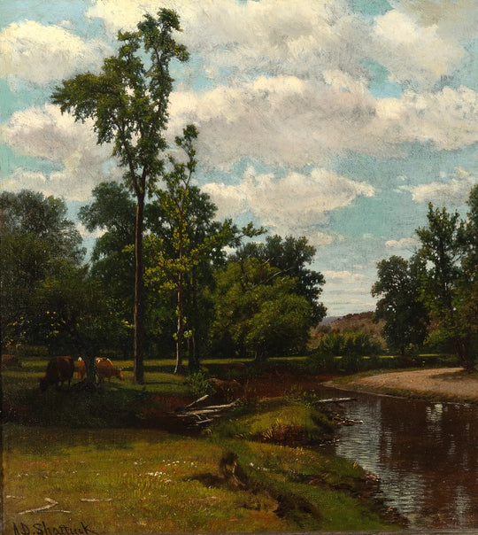 River Landscape with Cows by Aaron Draper Shattuck