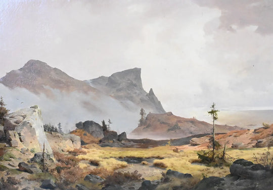 Norwegian Mountain Landscape by Andreas Achenbach