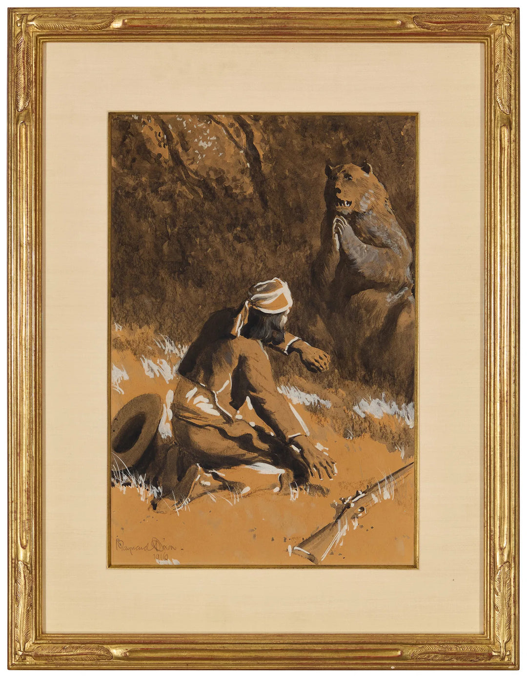 Hunter and Bear by Maynard Dixon