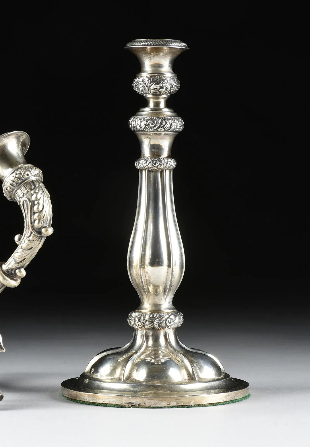 A Pair of Austro-Hungarian Coin Silver Candelabras