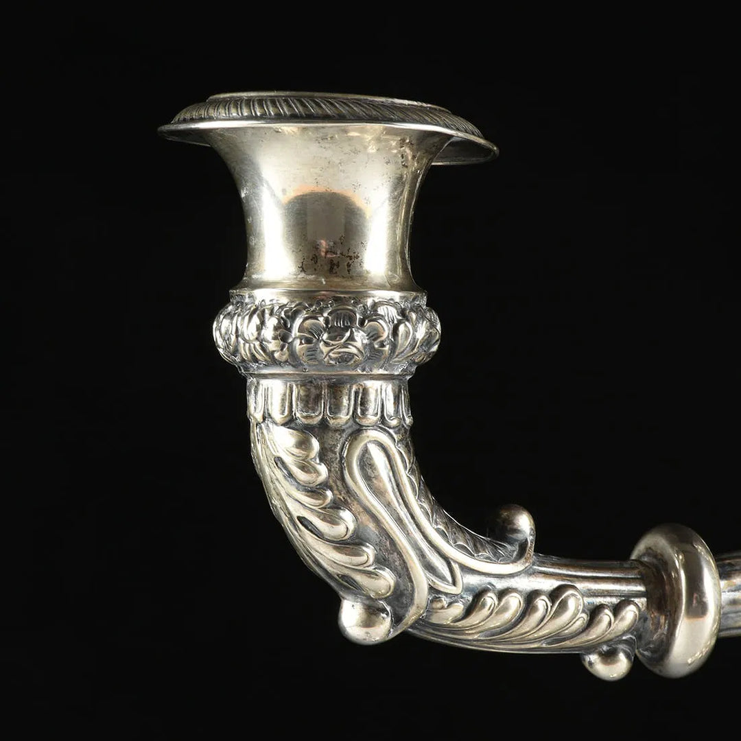 A Pair of Austro-Hungarian Coin Silver Candelabras