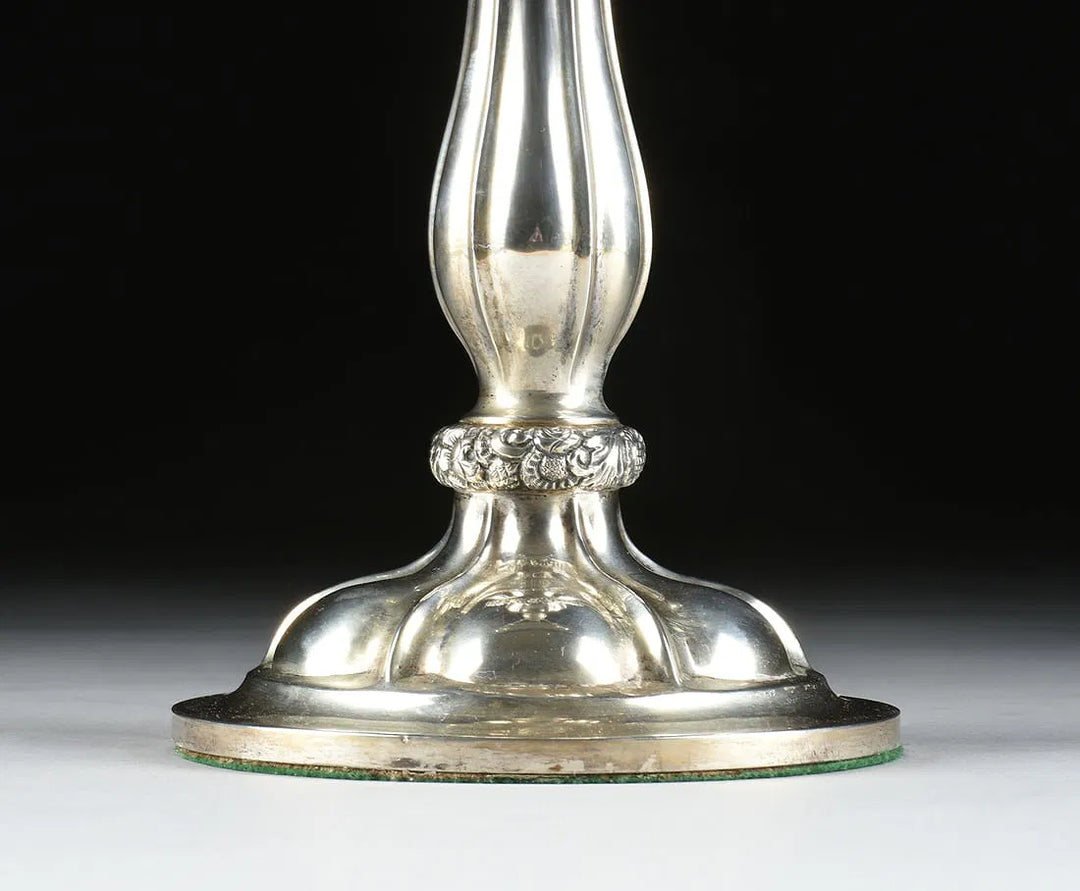 A Pair of Austro-Hungarian Coin Silver Candelabras