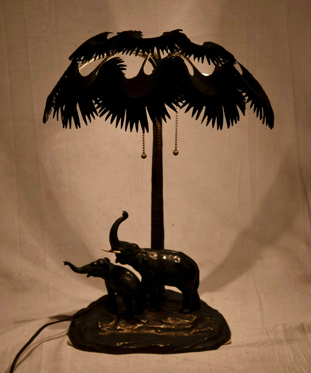 Elephant and Palm Tree Lamp