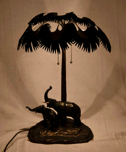 Elephant and Palm Tree Lamp