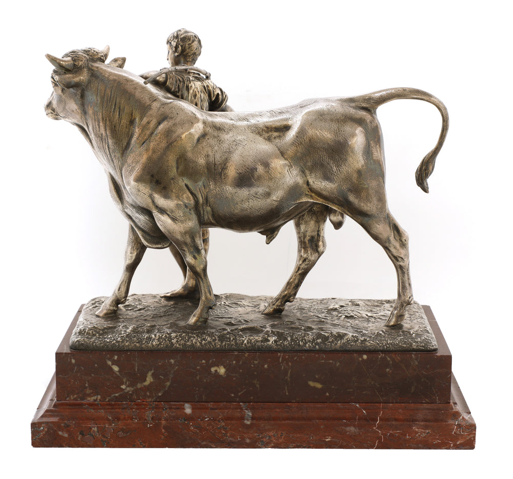 Agricultural Trophy: Bull and Handler by Pierre Louis Rouillard