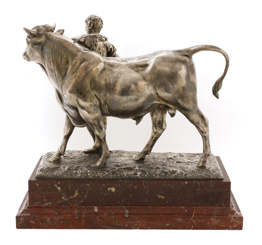 Agricultural Trophy: Bull and Handler by Pierre Louis Rouillard
