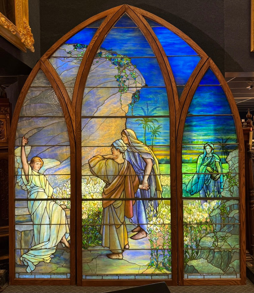 He Is Not Here Stained Glass Window by Tiffany Studios