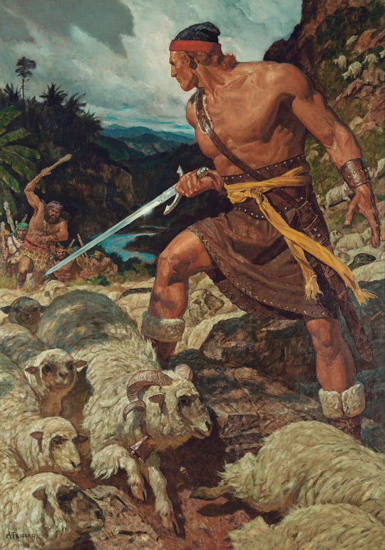 Study for Ammon Defends the Flocks of King Lamoni by Arnold Friberg