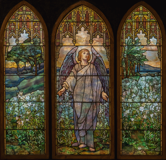 Tiffany Studios Stained Glass Window, Resurrection Angel (1900)