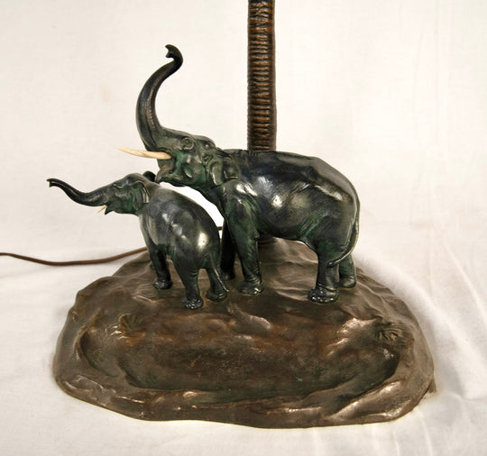 Elephant and Palm Tree Lamp