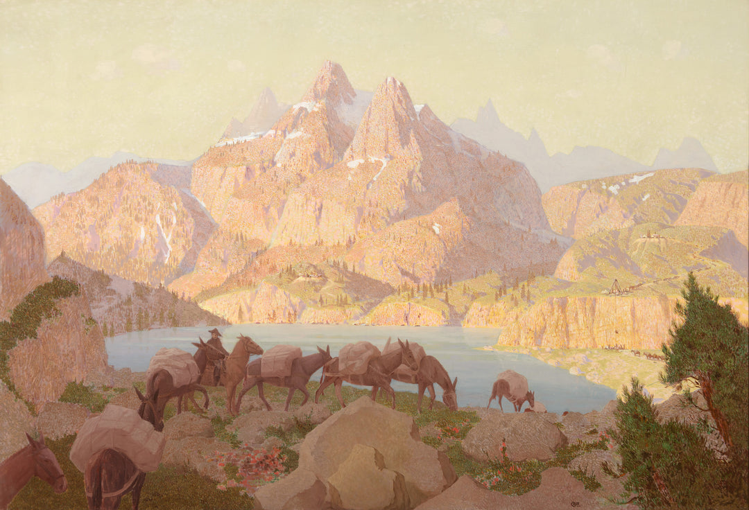 Mule Train Through the Minarets by Conrad Buff