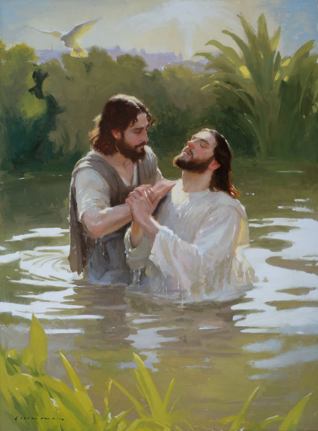 Jesus Christ Being Baptized by Casey Childs