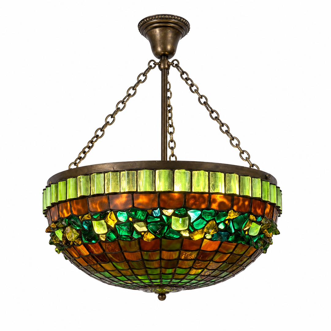 Stained Glass Chandelier by Tiffany Studios