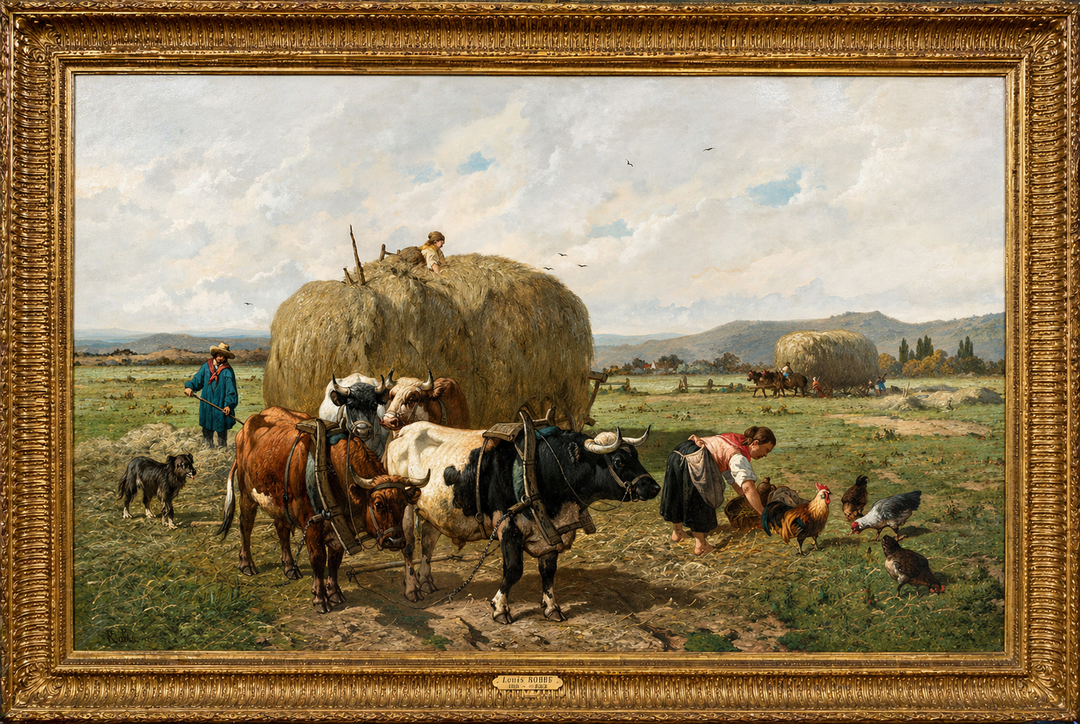 Gathering the Hay by Louis Robbe