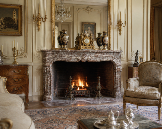 Louis XV Style Marble Fireplace Mantel