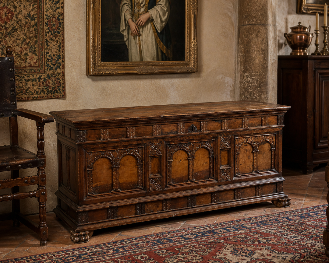 An Italian Walnut Cassone Chest