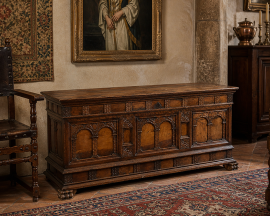 An Italian Walnut Cassone Chest