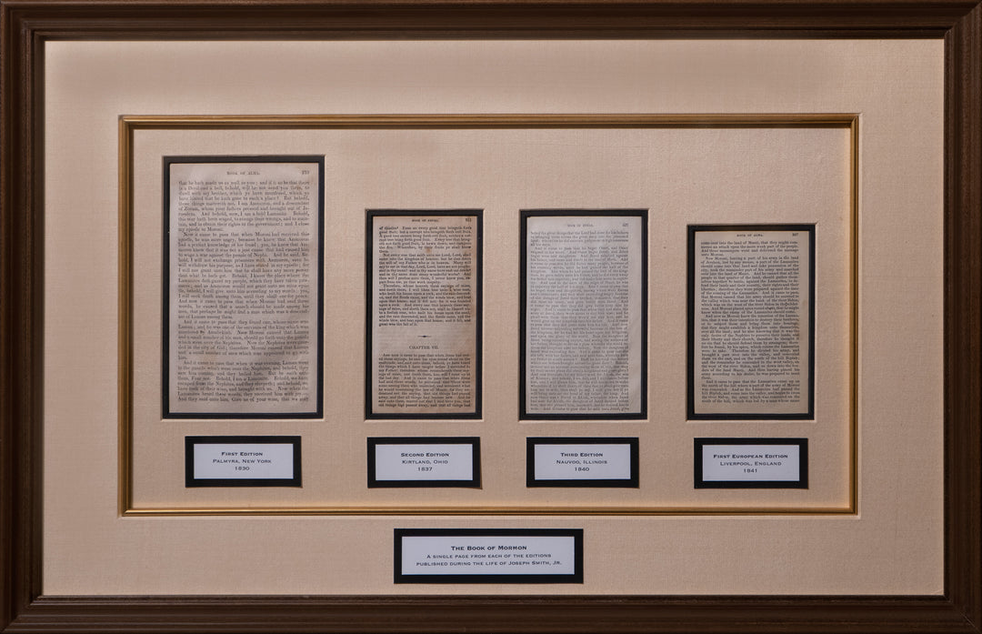 A Single Page from Each of the Editions of the Book of Mormon Published During the Life of Joseph Smith Jr.