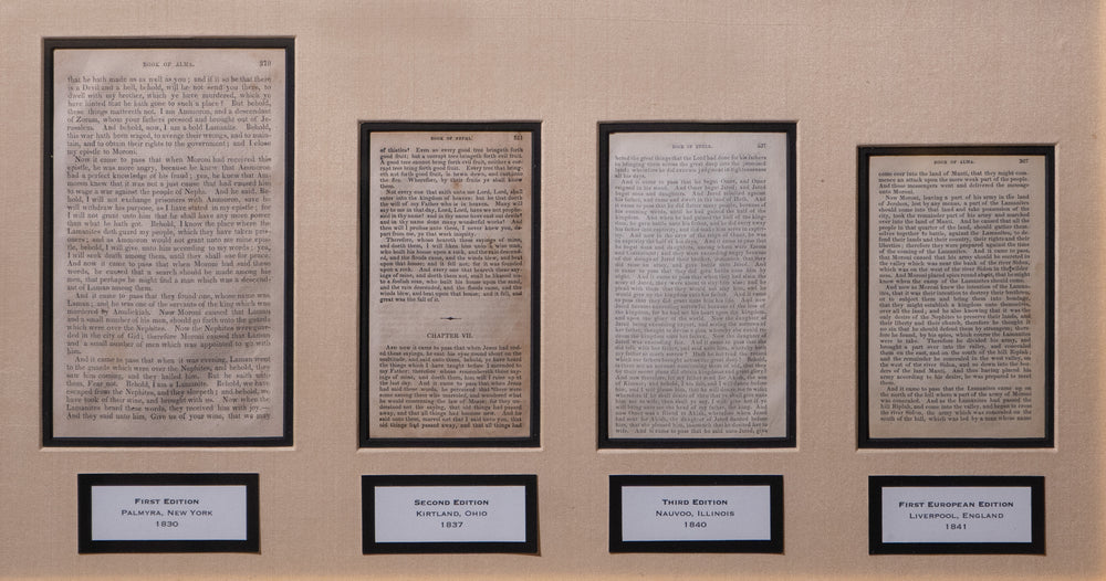 A Single Page from Each of the Editions of the Book of Mormon Published During the Life of Joseph Smith Jr.