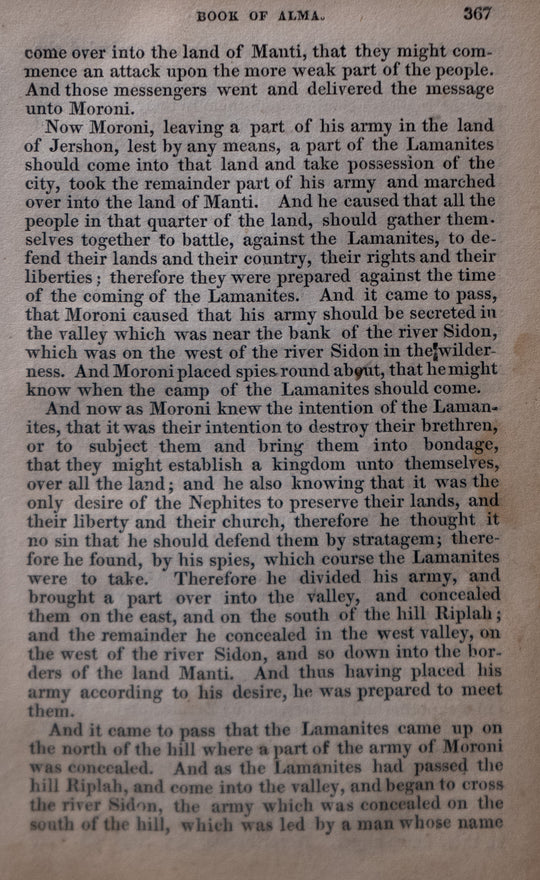 A Single Page from Each of the Editions of the Book of Mormon Published During the Life of Joseph Smith Jr.