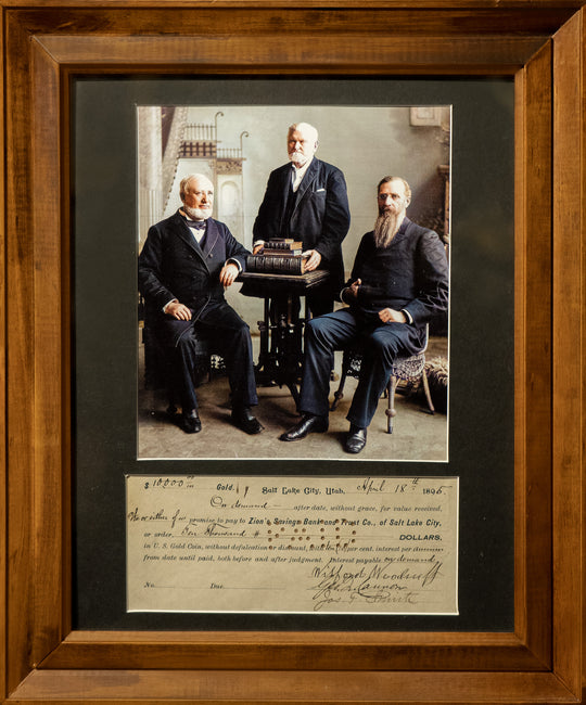 First Presidency of the Church of Jesus Christ of Latter Day Saints Promissory Note for $10,000 to Zions Bank (c. 1895)
