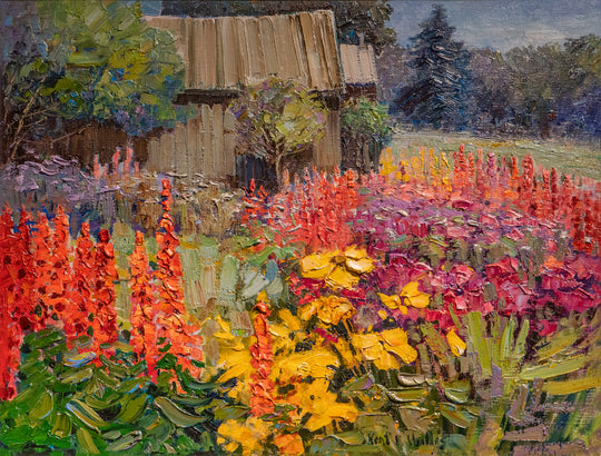 Shed, Flowers and Sunshine (c. 1991) by Kent Wallis