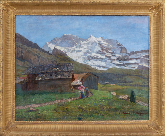 Figures Walking in Wengen by Tina Blau