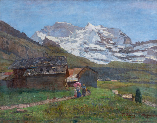 Figures Walking in Wengen by Tina Blau