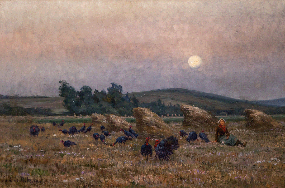 Twighlight Among the Turkeys by Louis Le Poittevin (French, 1847-1909)